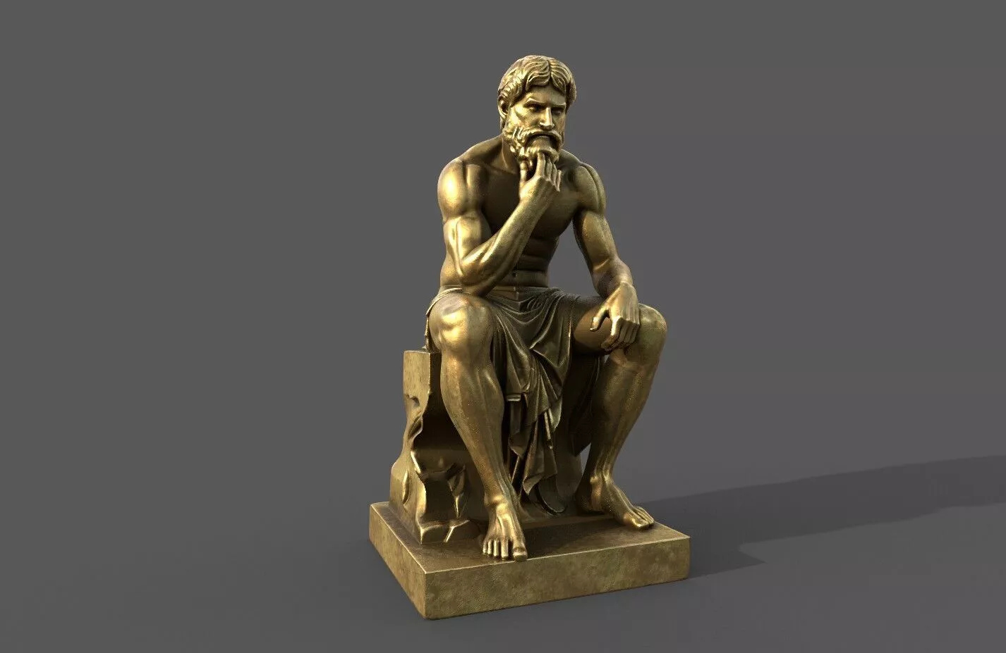 Thinking Man statue 3D model 3D model