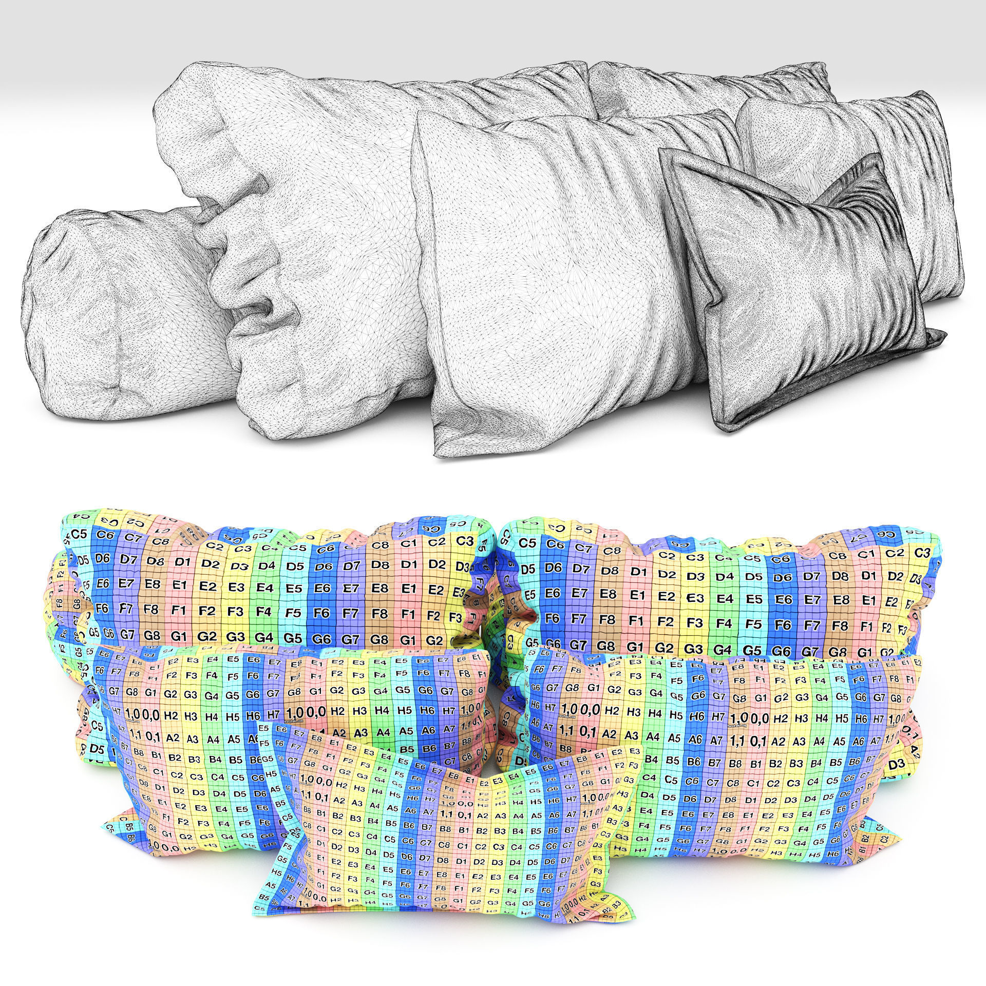 Pillows collection 101 3D model_7