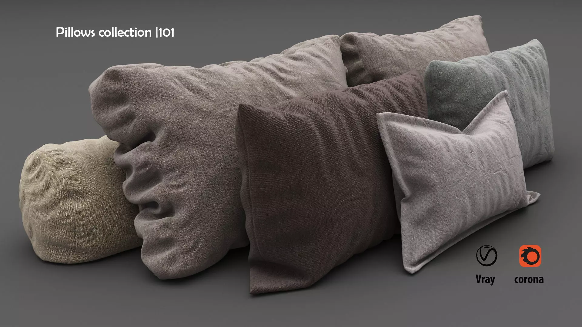 Pillows collection 101 3D model_0