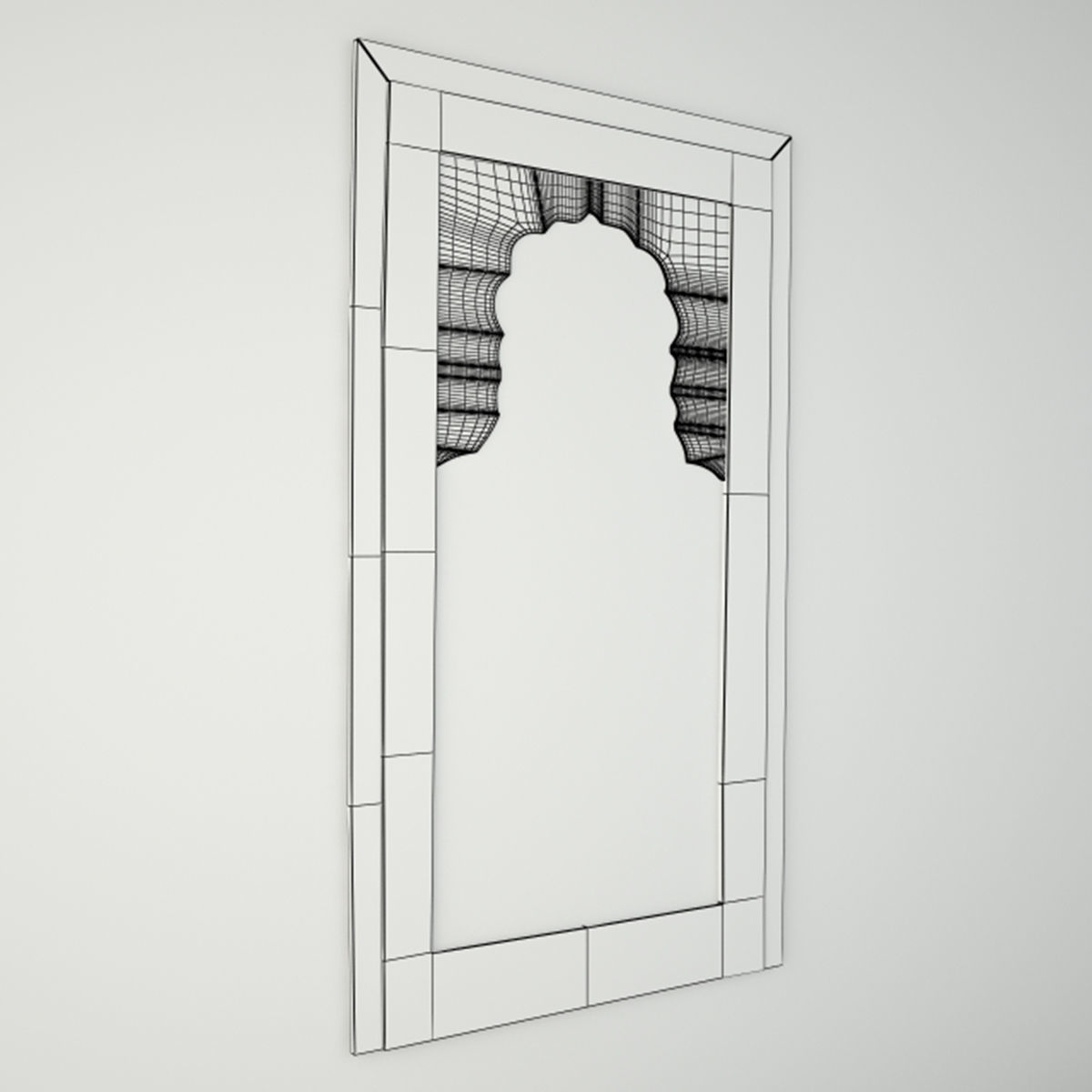 Antique Moorish Arched Mirror 3D model_3