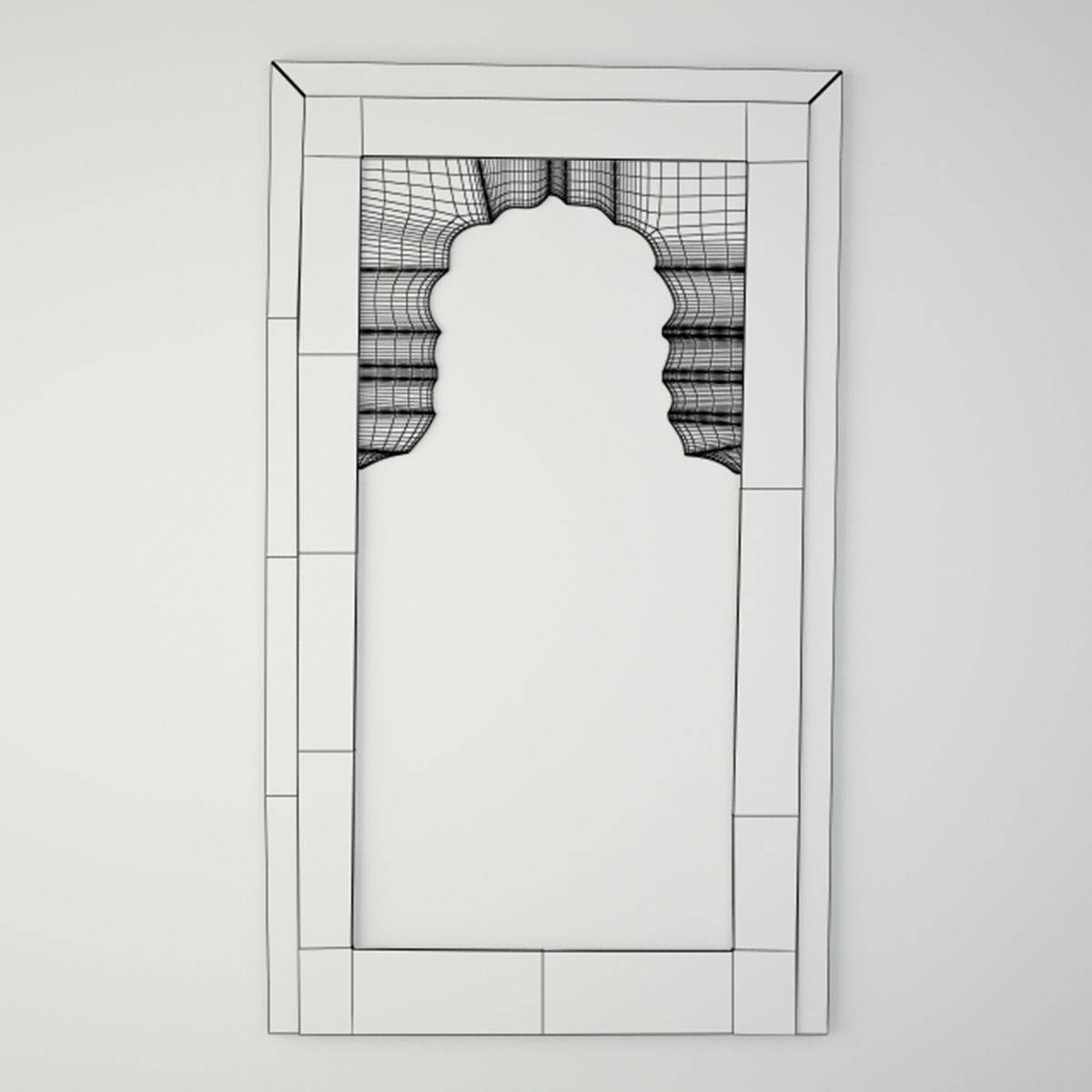 Antique Moorish Arched Mirror 3D model_1