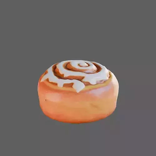 Realistic Cinnamon Roll 3D Model - Sweet Baked Pastry Desser