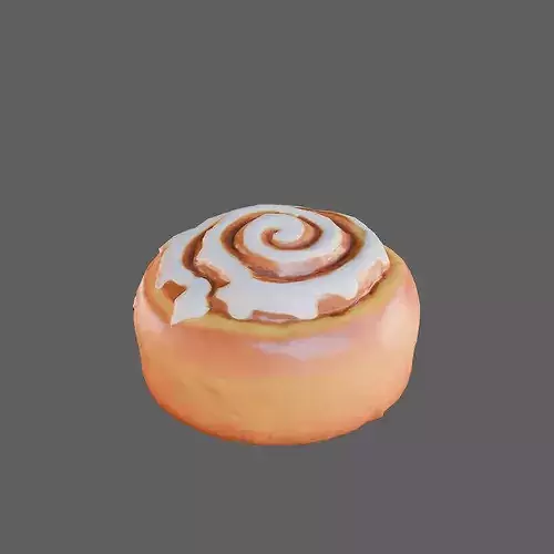 Realistic Cinnamon Roll 3D Model - Sweet Baked Pastry Desser 3D model 2