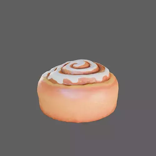 Realistic Cinnamon Roll 3D Model - Sweet Baked Pastry Desser 3D model 3