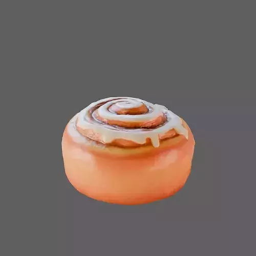 Realistic Cinnamon Roll 3D Model - Sweet Baked Pastry Desser 3D model 4