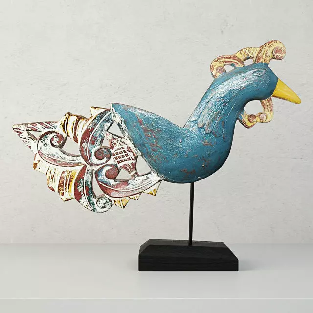 Antique Peacock on Stand by Jeffan 3D model_0