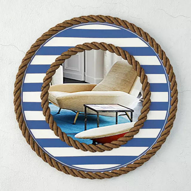 Beach Towel Striped Rope Mirror 3D model_0