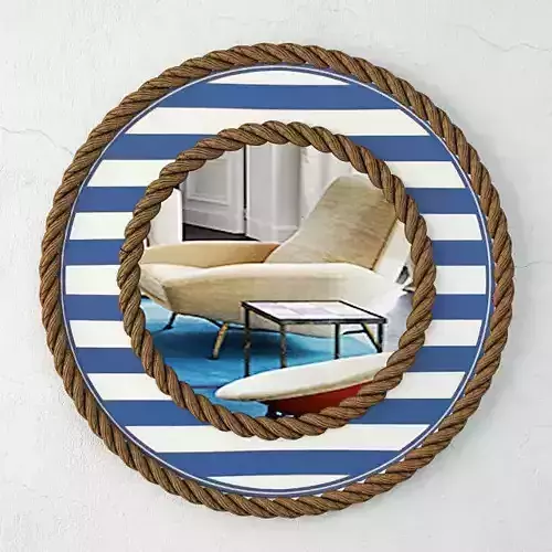Beach Towel Striped Rope Mirror 3D model