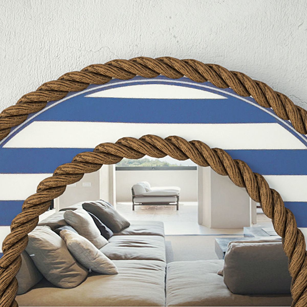 Beach Towel Striped Rope Mirror 3D model_3