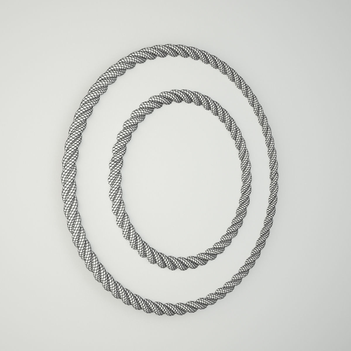 Beach Towel Striped Rope Mirror 3D model_2