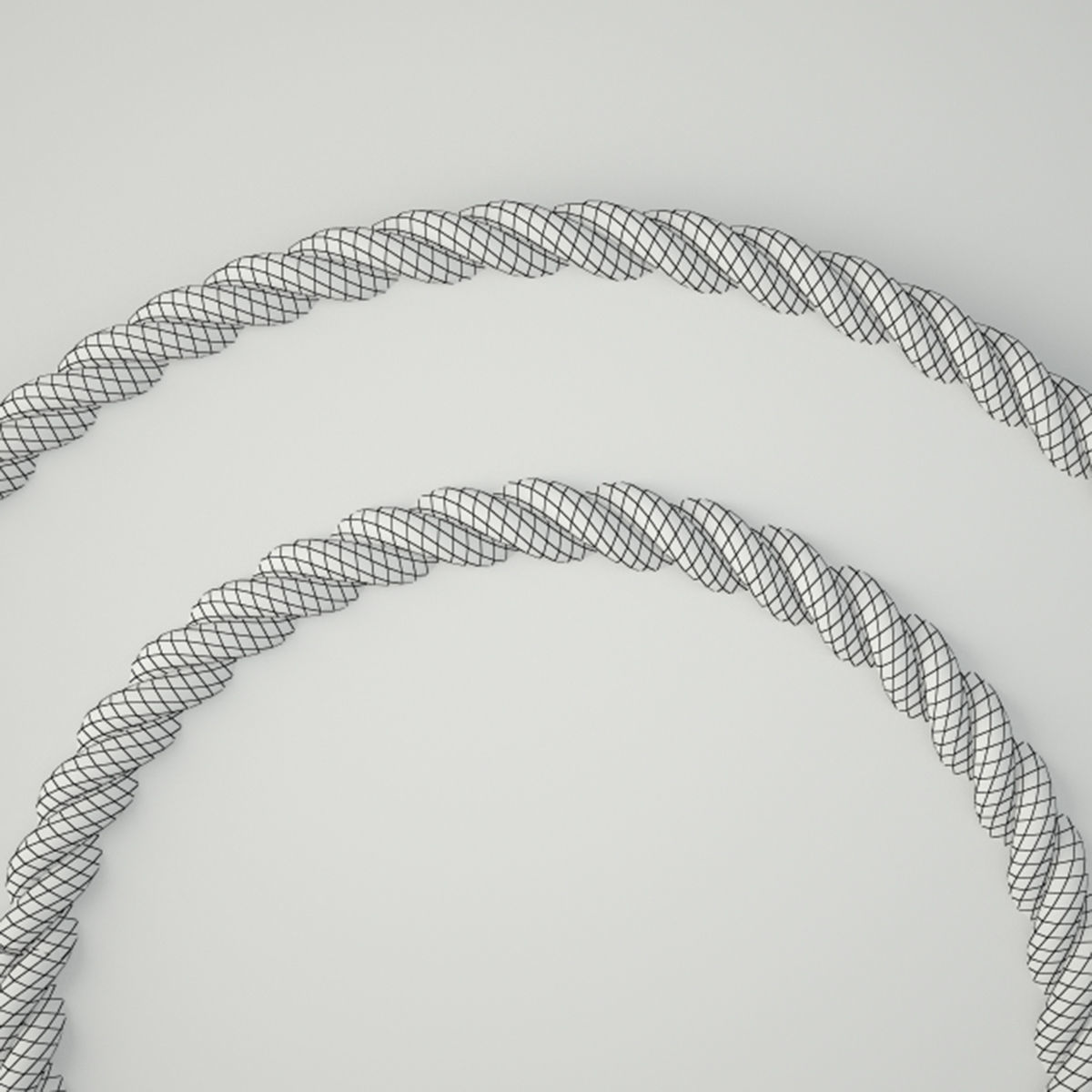 Beach Towel Striped Rope Mirror 3D model_4