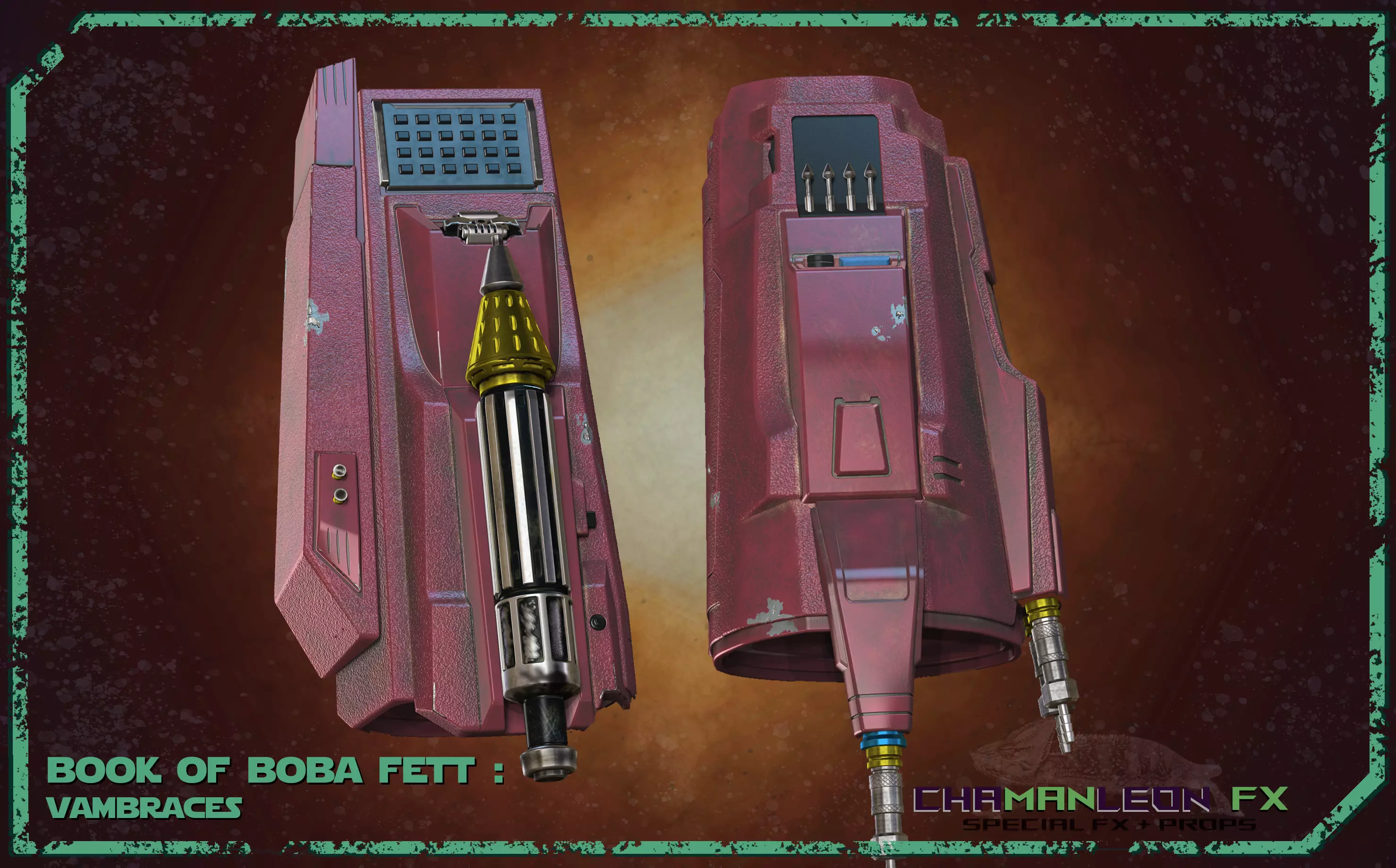 Book of Boba Fett Daimyo Vambraces Mandalorian Armor 3D print model