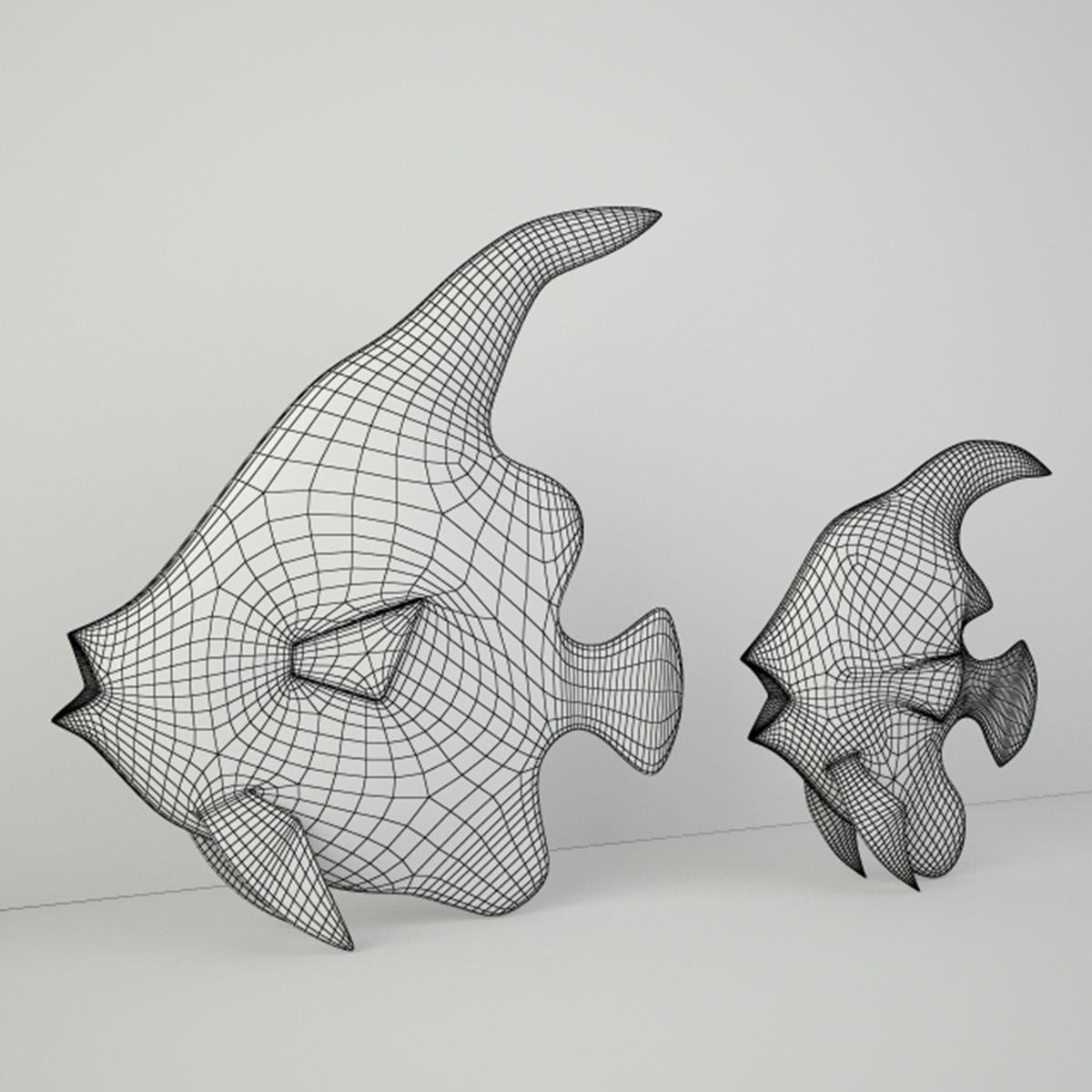 Brass Angel Fish 3D model_2