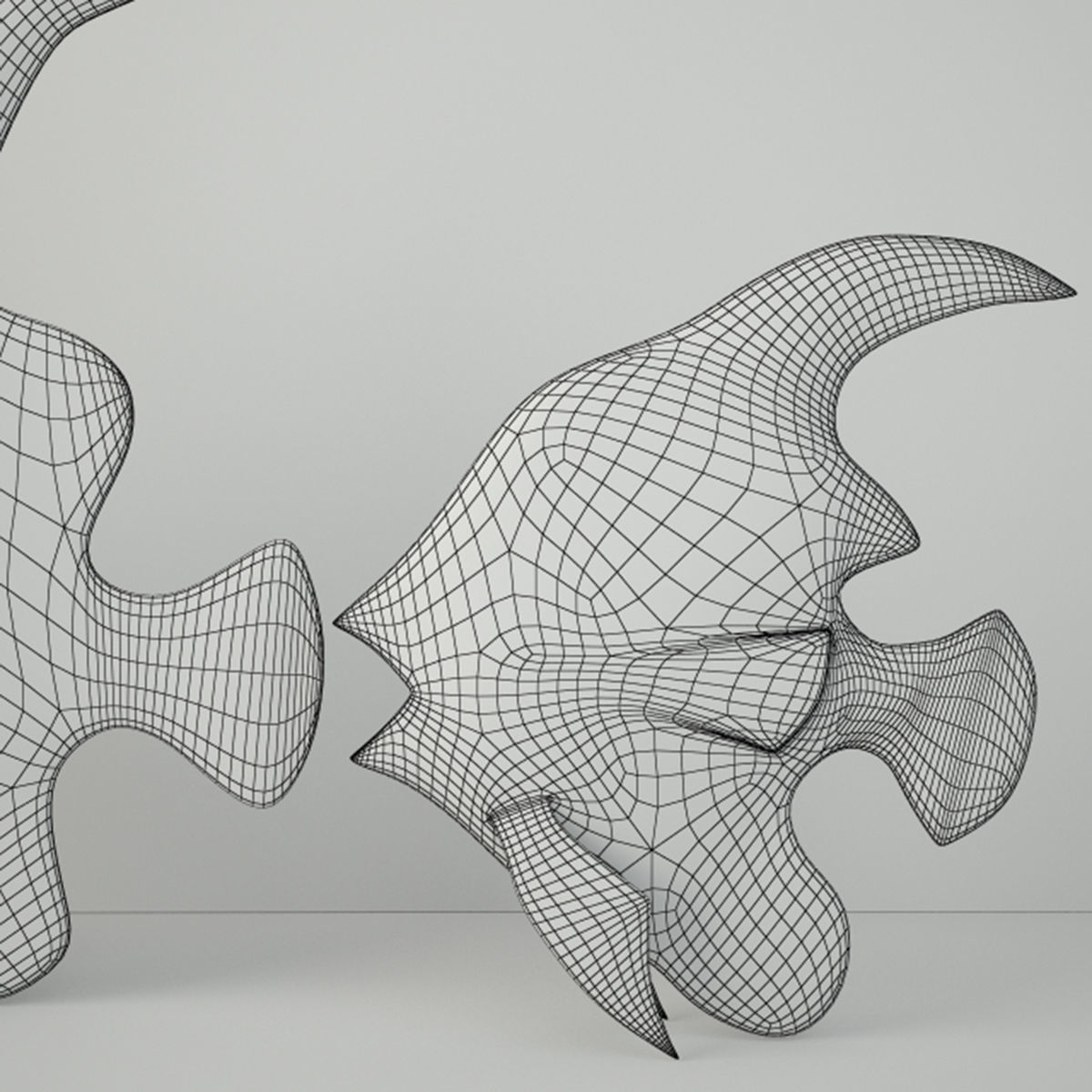 Brass Angel Fish 3D model_4