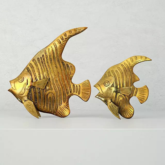 Brass Angel Fish 3D model_0