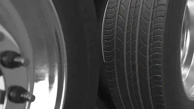 Heavy Duty Dually Wheels with Tire Assembly 3D model 5