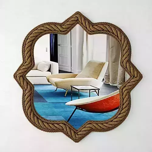 Quatrefoil Rope Wall Mirror by Two s Company 3D model