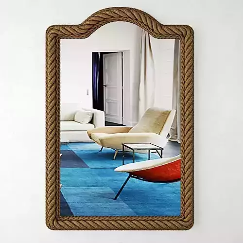 Rectangle Rope Wall Mirror 3D model