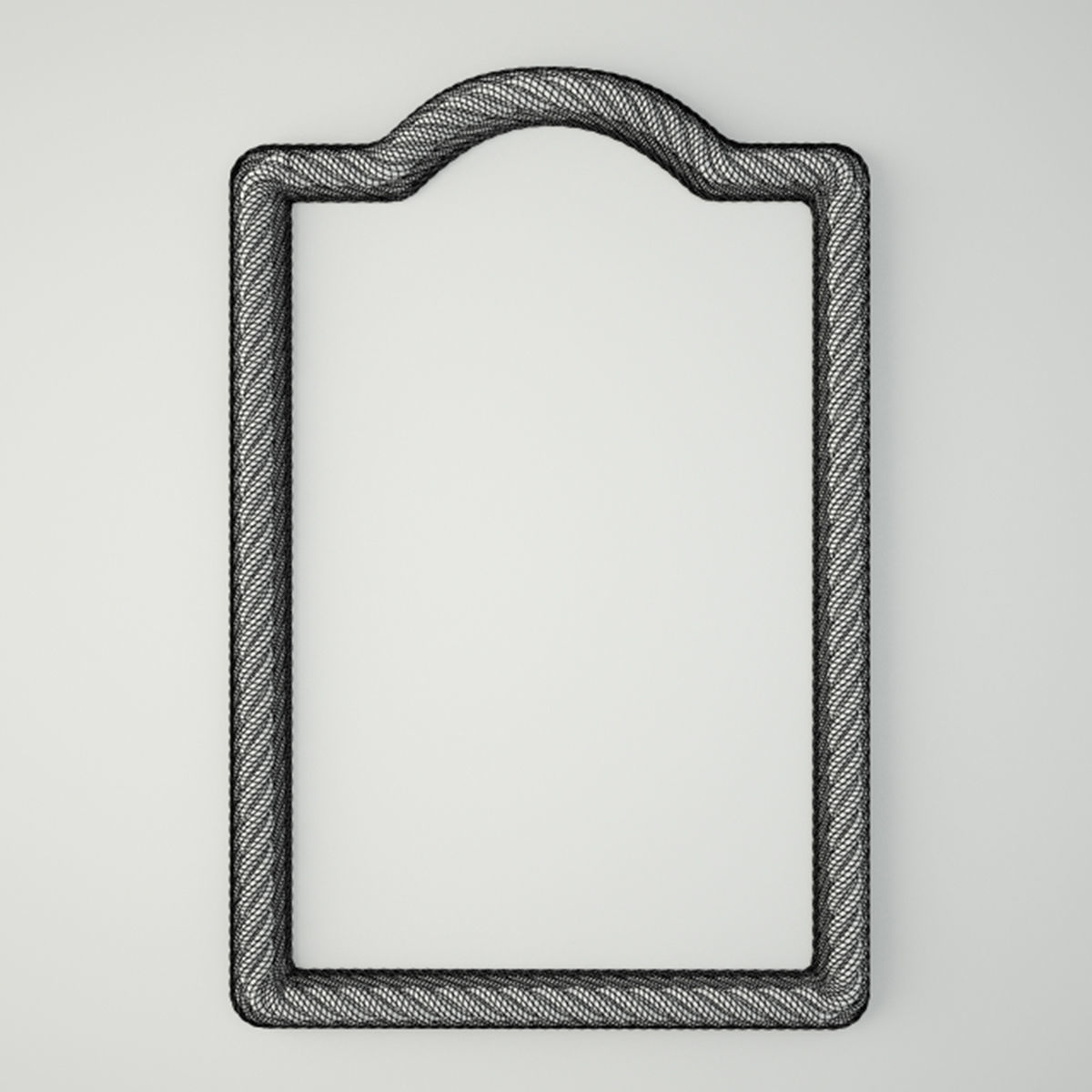 Rectangle Rope Wall Mirror 3D model_1