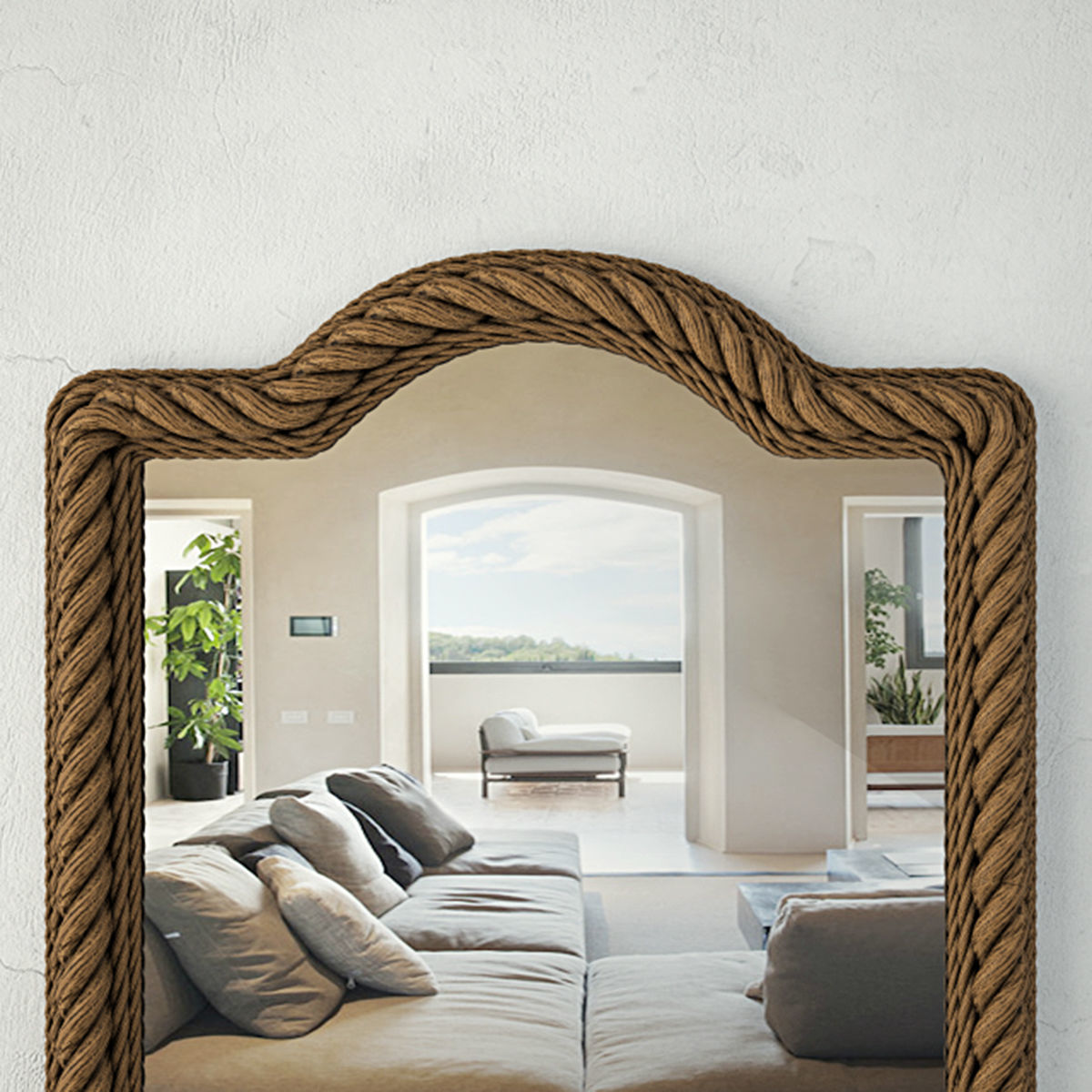Rectangle Rope Wall Mirror 3D model_3