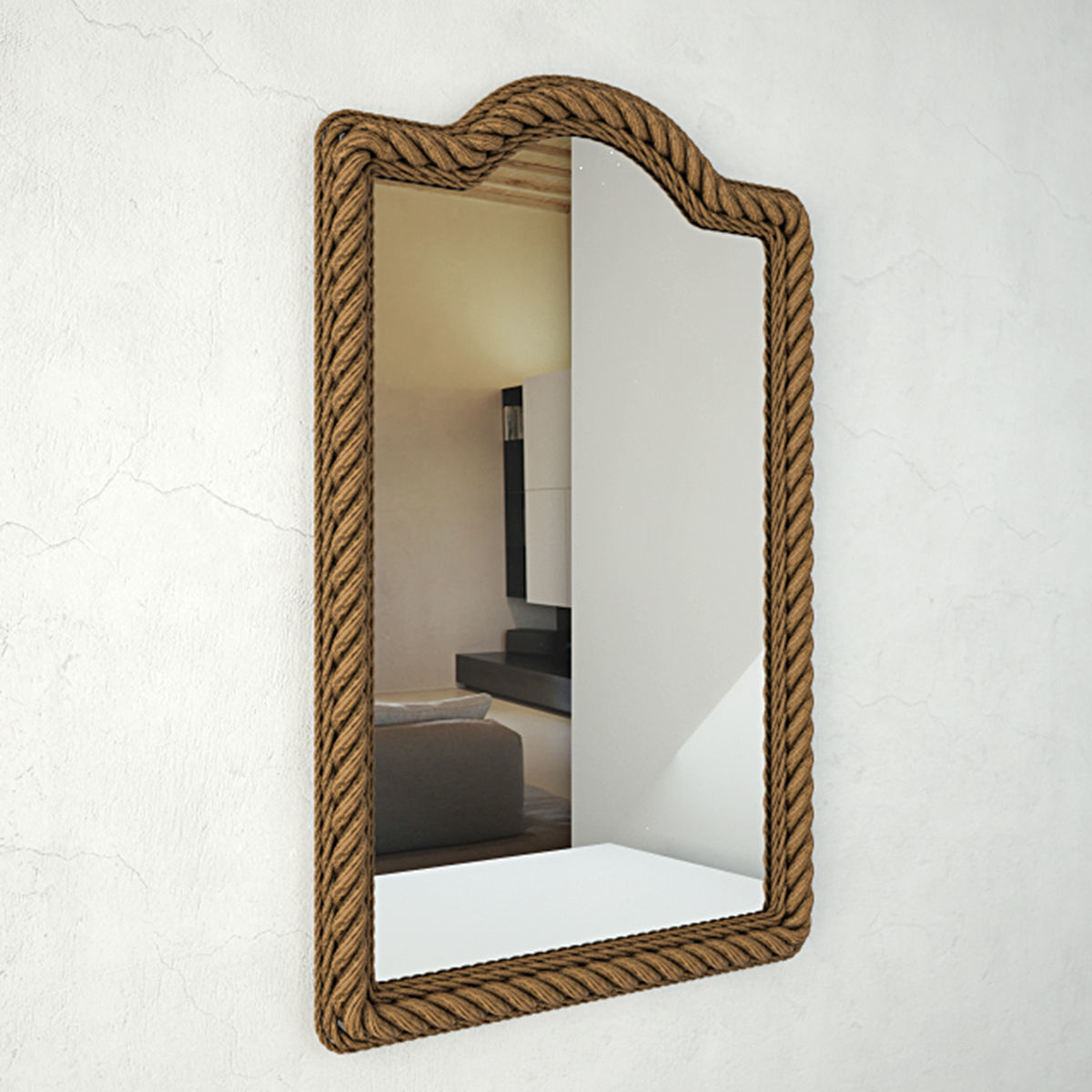 Rectangle Rope Wall Mirror 3D model_2