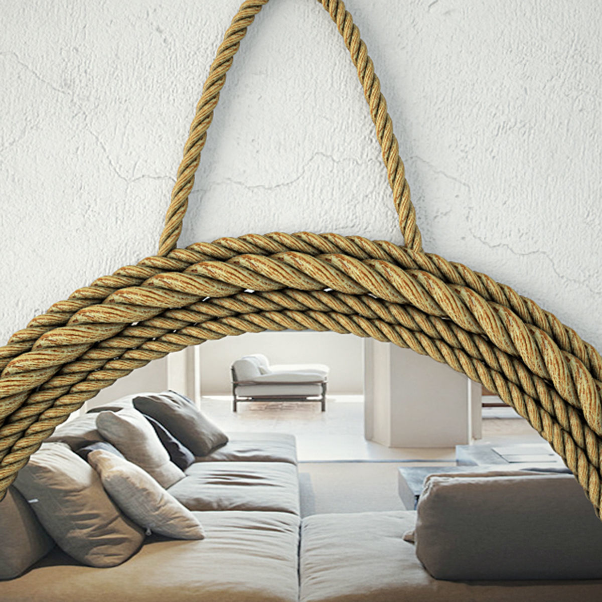 Round Jute Mirror by ZARA HOME 3D model_3