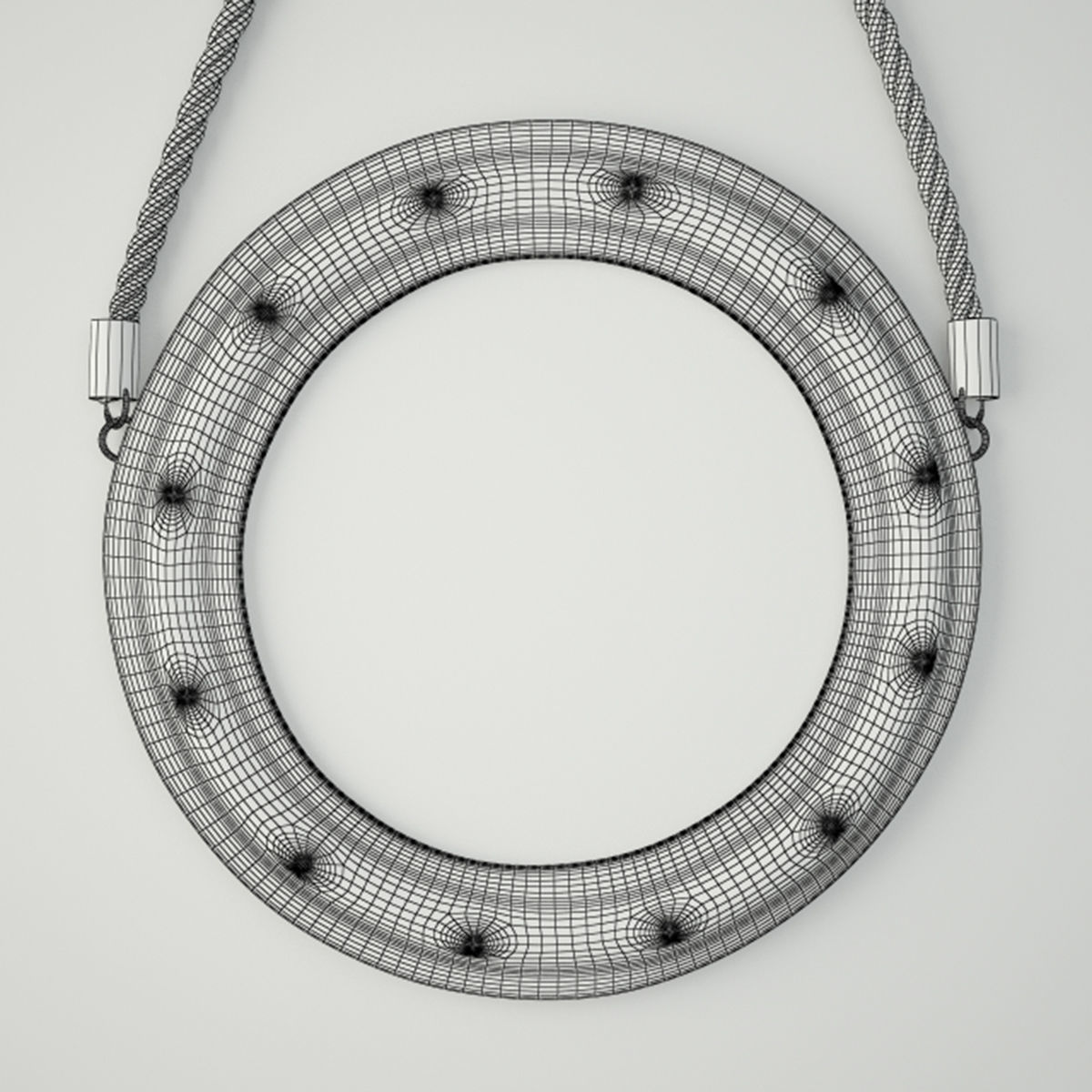 Round Metal Jute Mirror by ZARA HOME 3D model_4