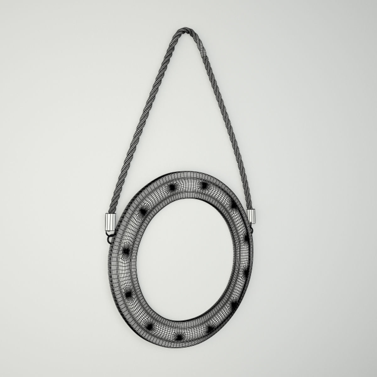 Round Metal Jute Mirror by ZARA HOME 3D model_2