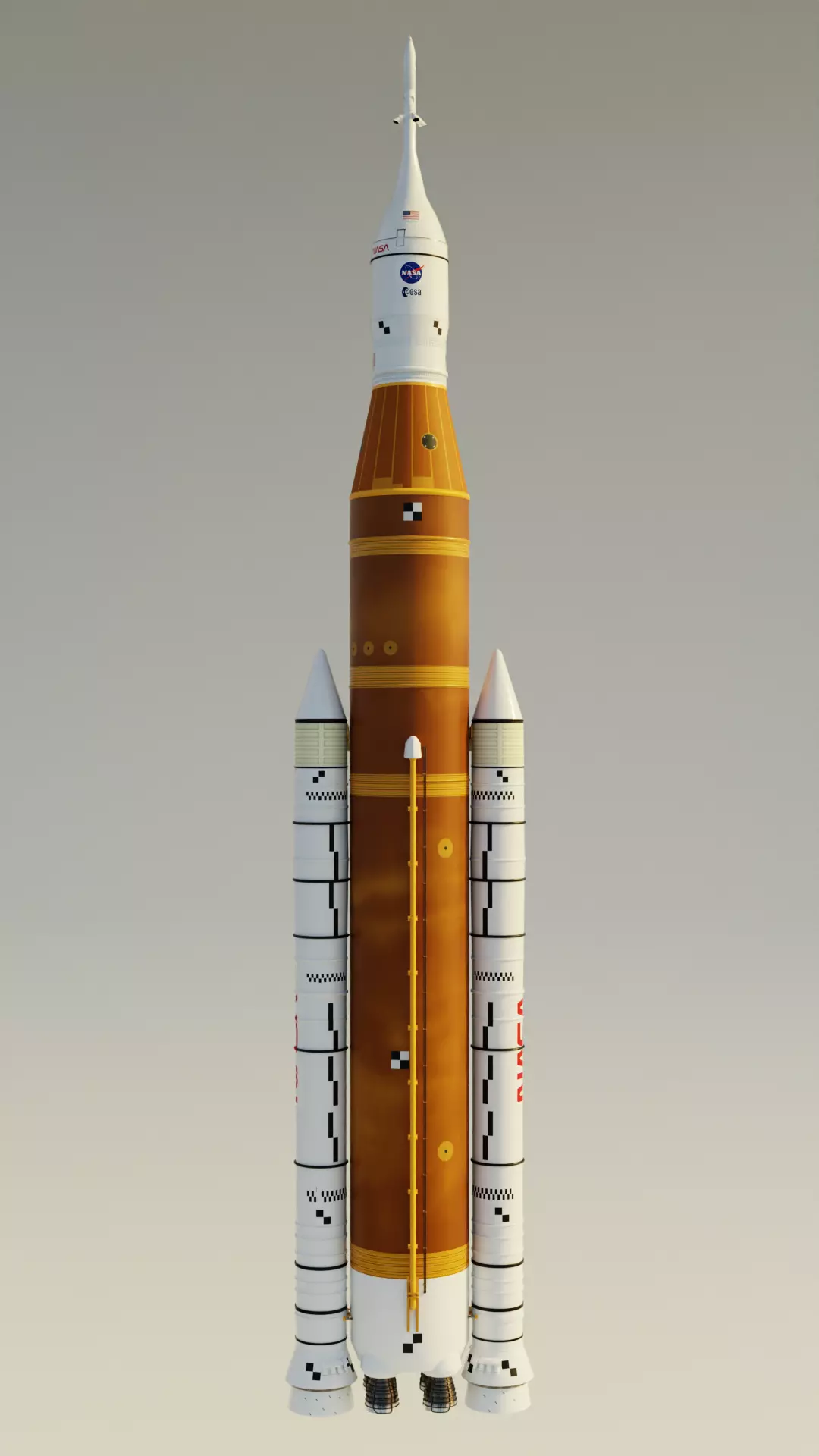 Artemis II launch vehicle Free low-poly 3D model