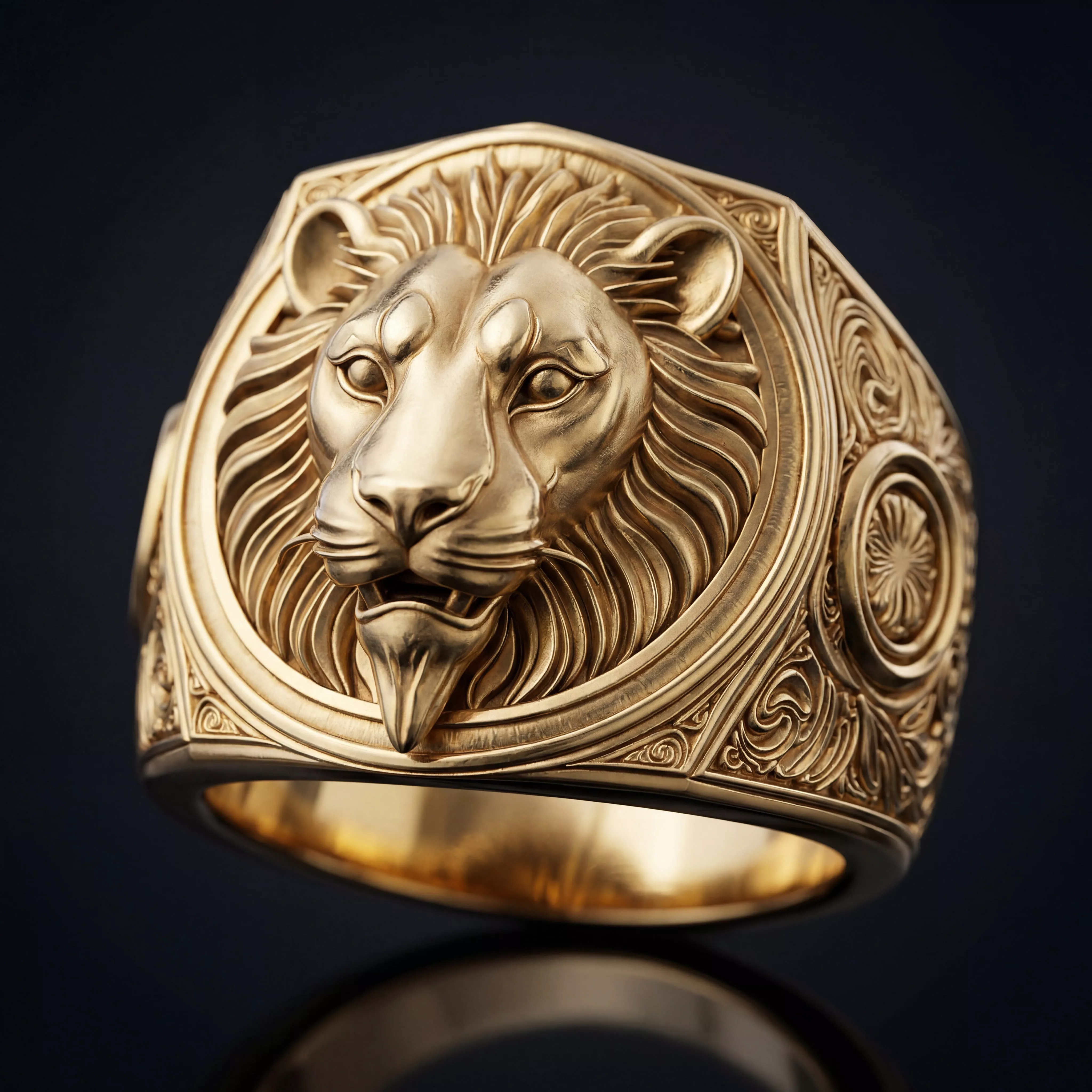 Free Lion Signet Ring STL Jewelry 3D Print Model Free 3D print model