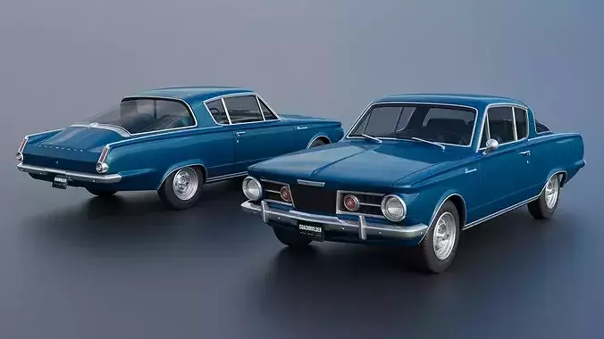 Plymouth Barracuda 1965 3D print model 2