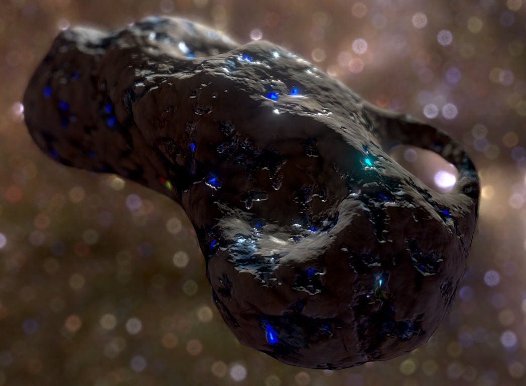 Asteroid with mysterious minerals for free Free low-poly 3D model_1