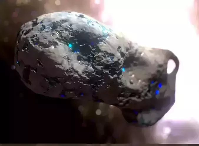 Asteroid with mysterious minerals for free  Free low-poly 3D model