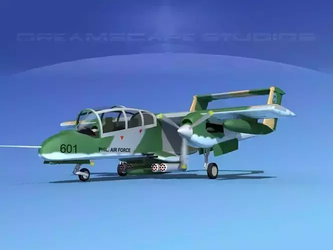 Rockwell OV-10 Bronco Philippines 3D model Rockwell OV-10 Bronco Philippines 3D model