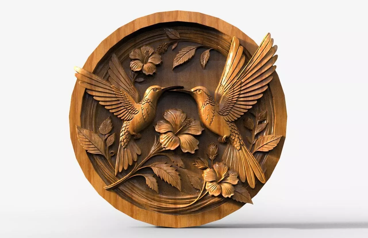 Hummingbirds CNC STL file 3D print model