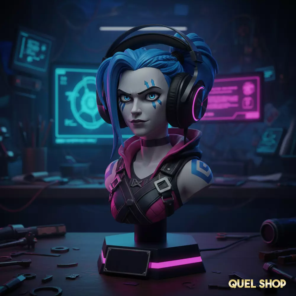 Jinx Arcane Headphone Stand STL 3D print model