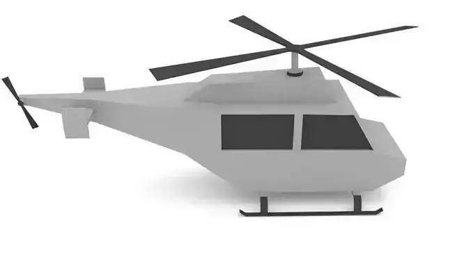 Helicopter Aircraft Low Poly
