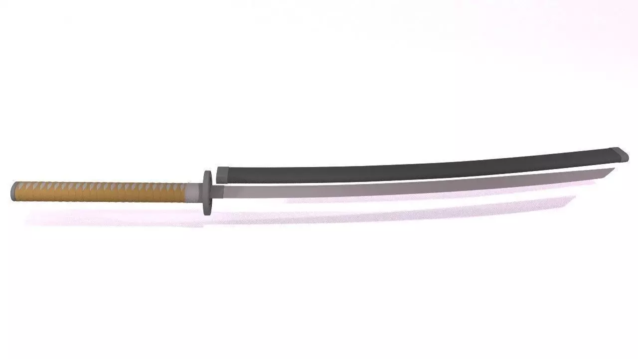 Katana Sword Low-poly 3D model_0