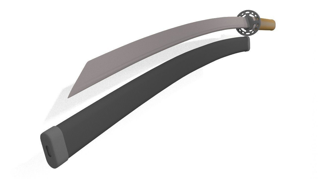 Katana Sword Low-poly 3D model_4
