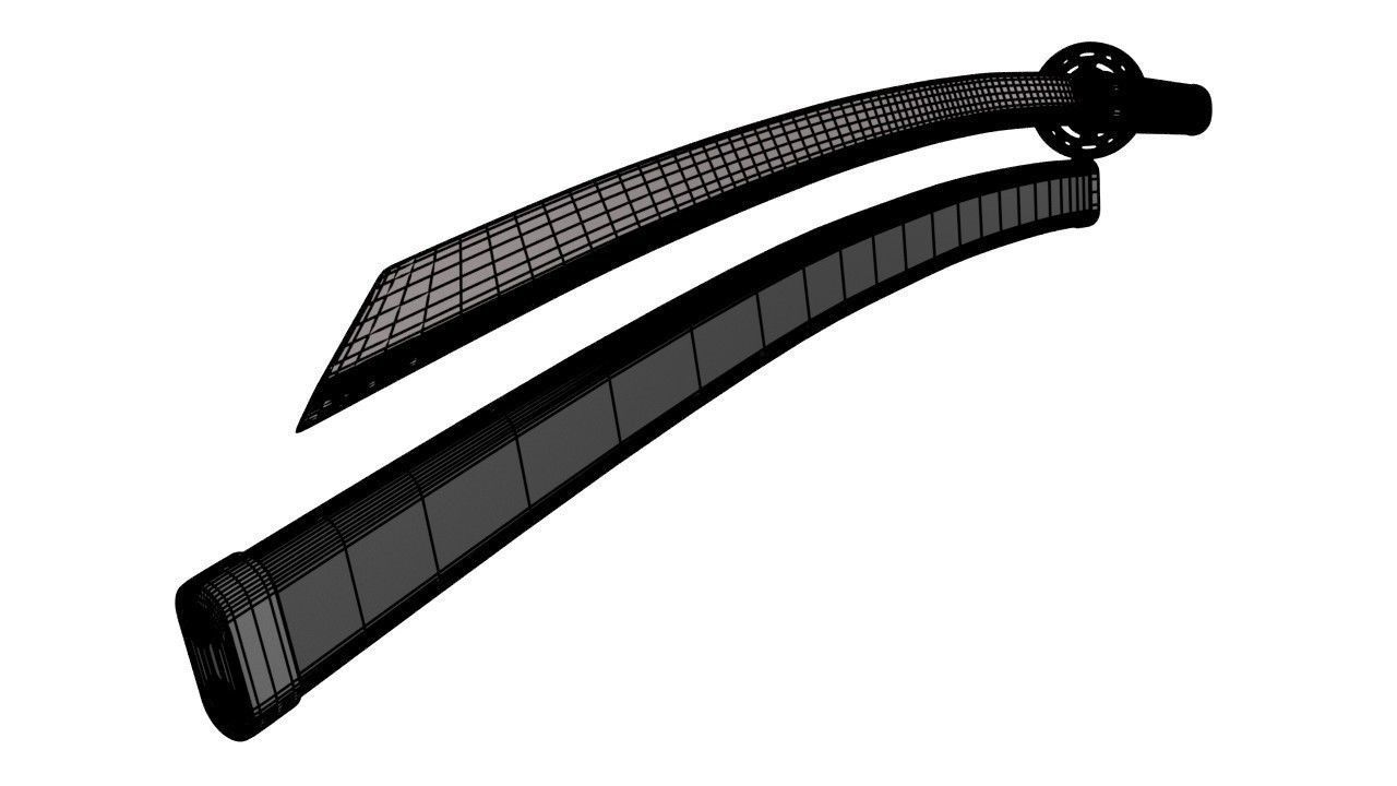 Katana Sword Low-poly 3D model_3