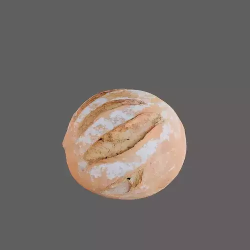 Rustic Round Bread Loaf 3D Model - Game Ready and ArchViz 3D model 2