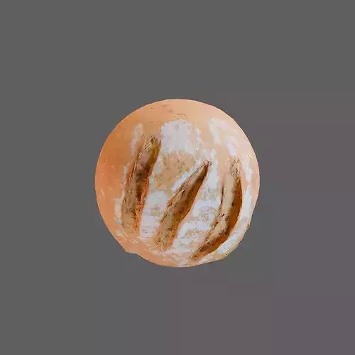 Rustic Round Bread Loaf 3D Model - Game Ready and ArchViz 3D model 5