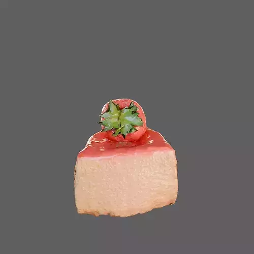 Realistic Strawberry Cheesecake Slice 3D Model Dessert 3D model 3