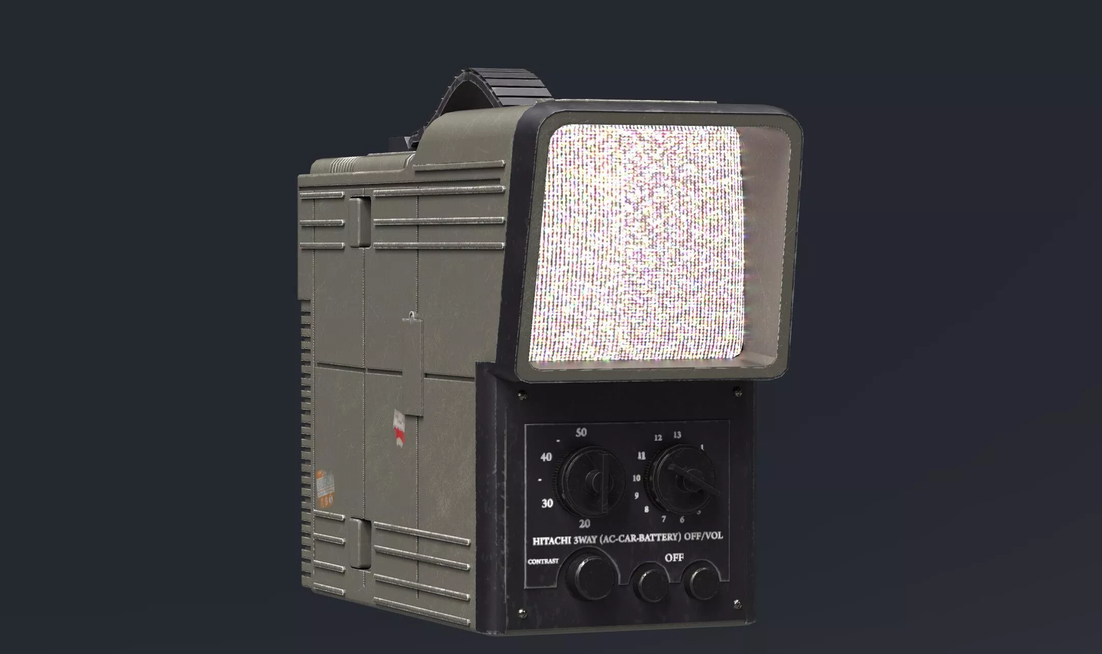 Vintage Hitachi TV 1980 3D model