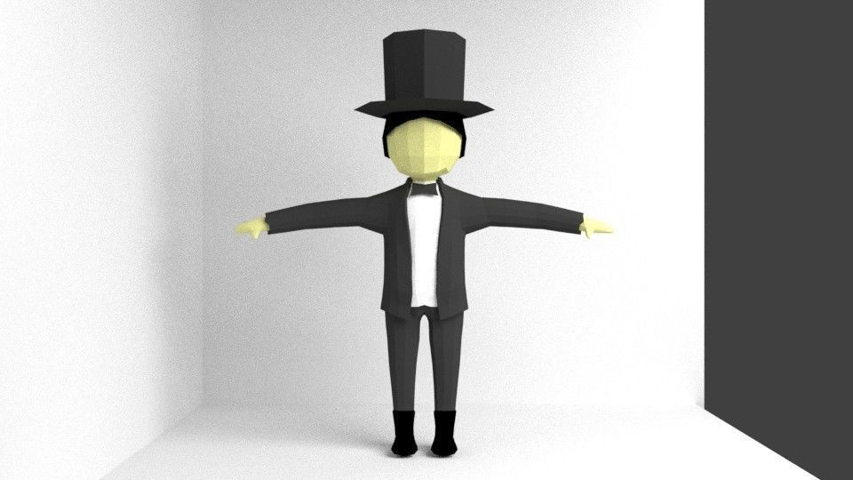 Character Magician Low Poly Low-poly 3D model_2