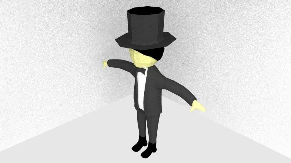 Character Magician Low Poly Low-poly 3D model_3