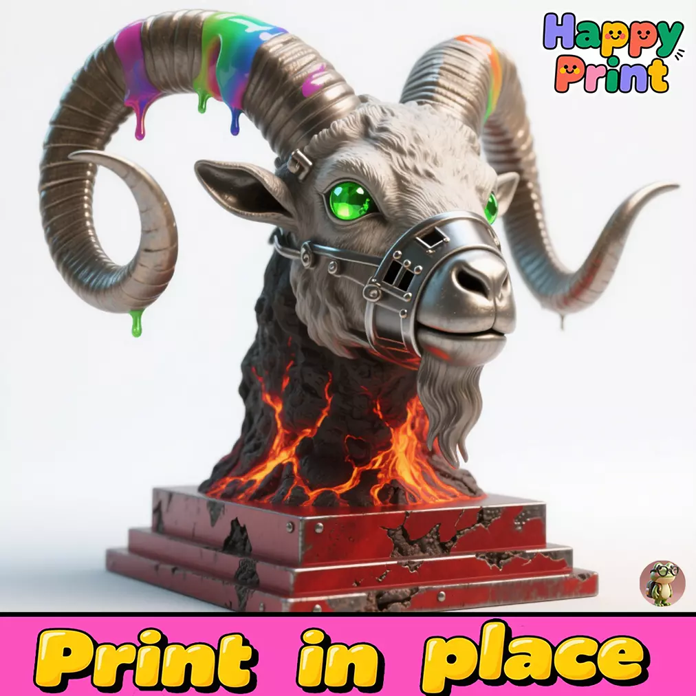 Goat sculpture 3D print model