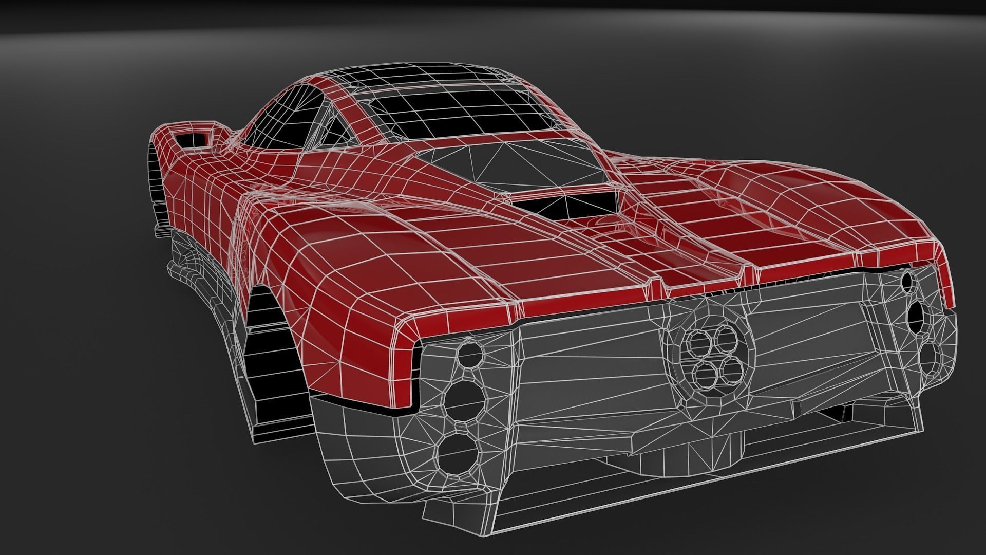 Pagani Zonda F Low-poly 3D model_3