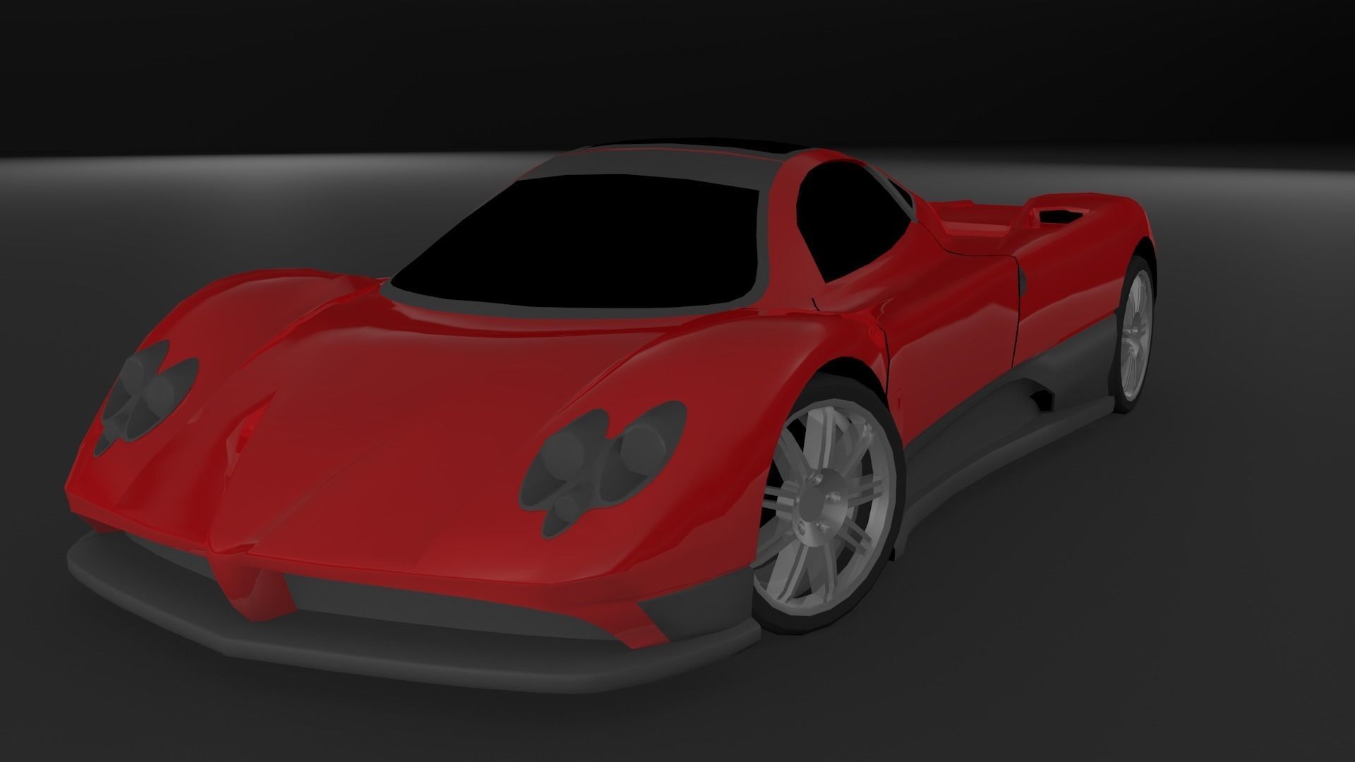 Pagani Zonda F Low-poly 3D model_4