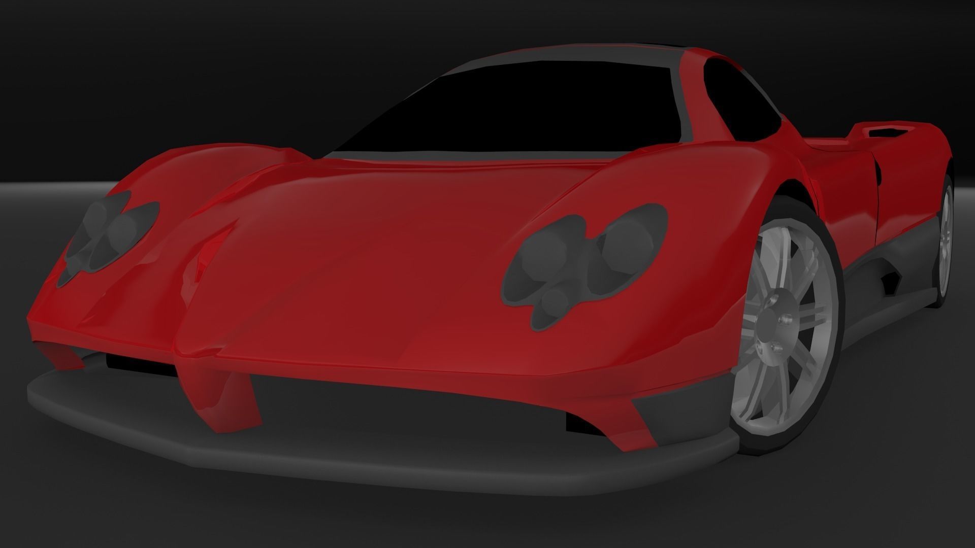 Pagani Zonda F Low-poly 3D model_1